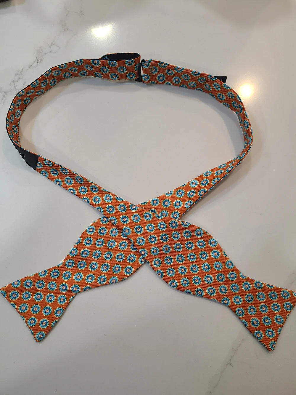 Ted Baker London Adjustable Length Orange Patterned Bow Tie